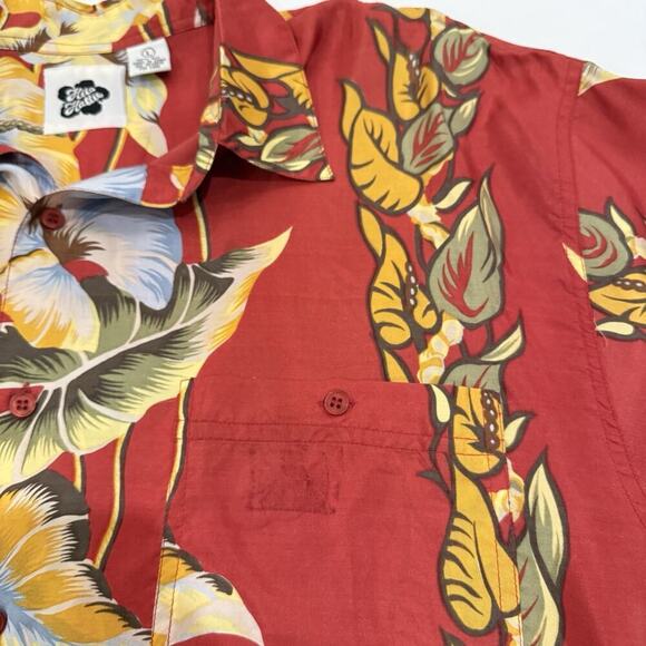 Hilo Hattie Mens Hawaiian Shirt Size Large Floral 100% Silk Short Sleeve FLAW - Picture 8 of 11